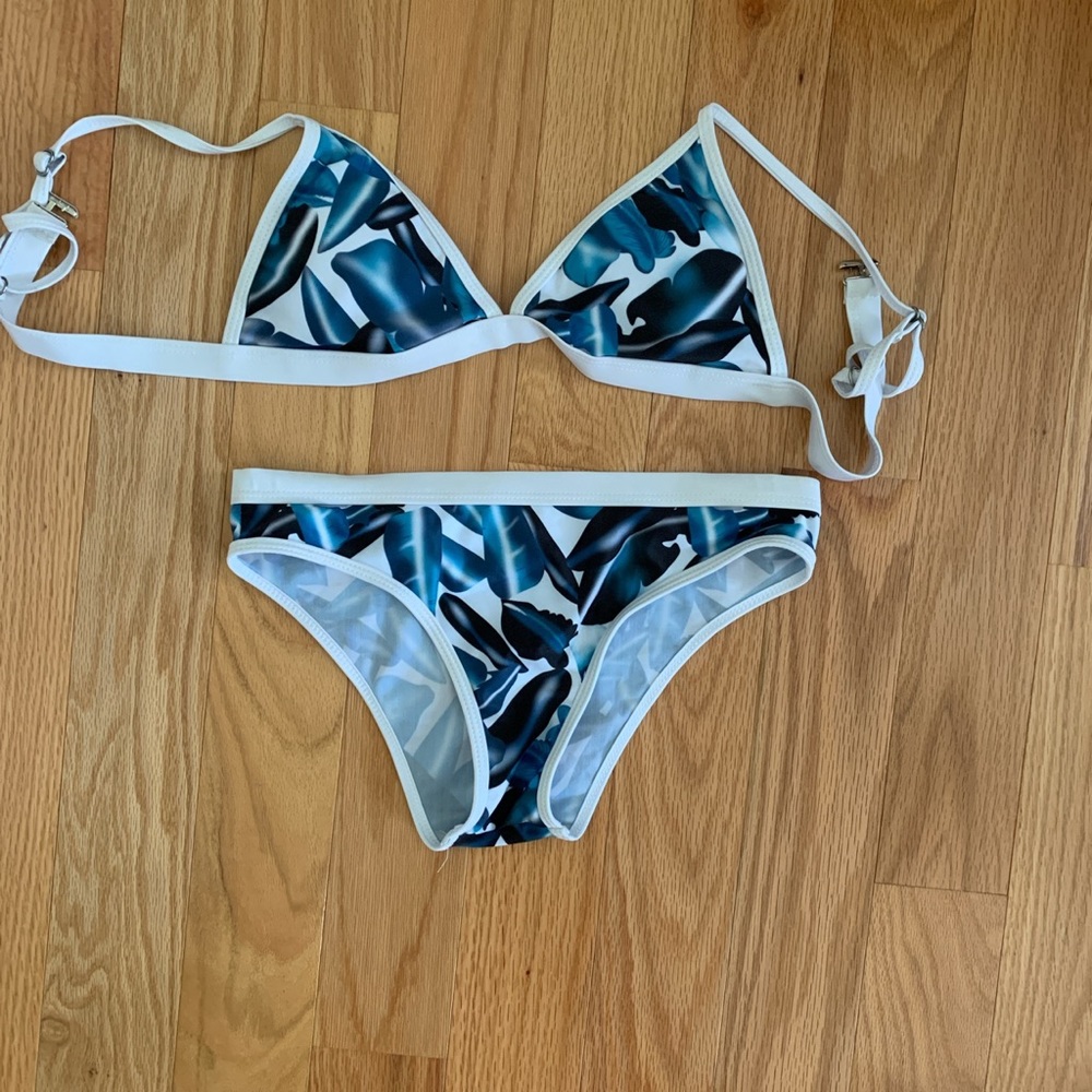 Tropical Blue Bathing Suit